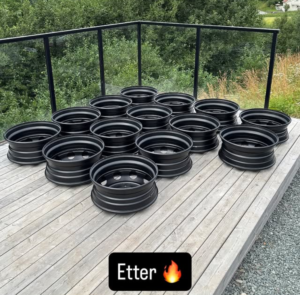 sandblåsing og pulverlakk - etter - pulverlakk referanser