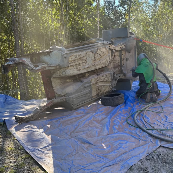 sanddblasing av understell til bil